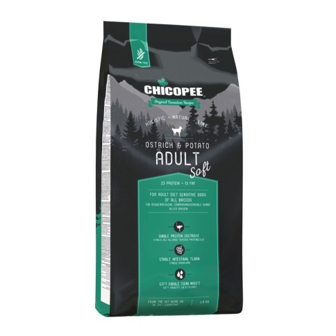 Chicopee HNL Soft Adult Ostrich & Potato корм для собак с мясом страуса и картофелем 2 кг фото 2