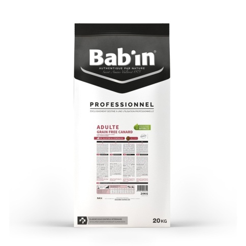 Сухой беззерновой корм Babin Professionnel Adulte Grain Free для взрослых собак с уткой и форелью - 20 кг фото 1