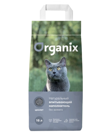 Наполнитель Organix впитывающий для кошачьего туалета, без аромата, 16 л фото 1