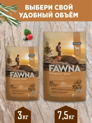 Сухой корм Fawna с лососем, тыквой и красными ягодами для взрослых собак мелких пород, 3 кг фото 6