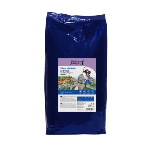 Dailydog Adult All Breed сухой корм для взрослых собак всех пород с тунцом, сельдью и рисом - 20 кг фото 1
