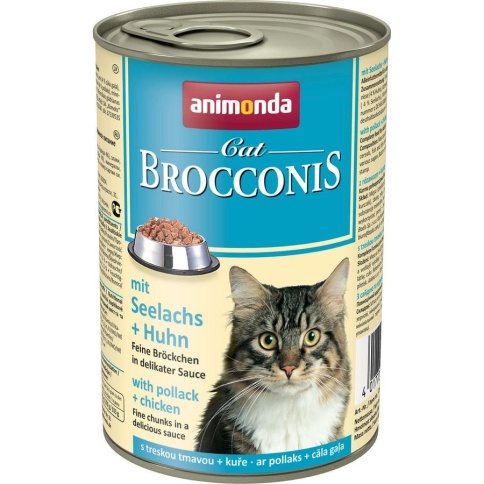 Animonda Brocconis Cat влажный корм для кошек с сайдой и курицей в консервах - 400 г фото 1