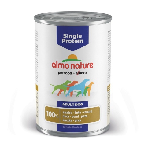 Almo Nature Single Protein Adult Dog Duck консервы с уткой для взрослых собак с чувствительным пищевариением (монобелковый рацион) - 400 г фото 2