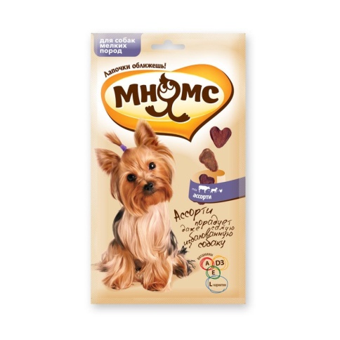 Мнямс лакомство Ассорти с говядиной, ягненком и курицей для собак мелких пород - 60 г фото 2