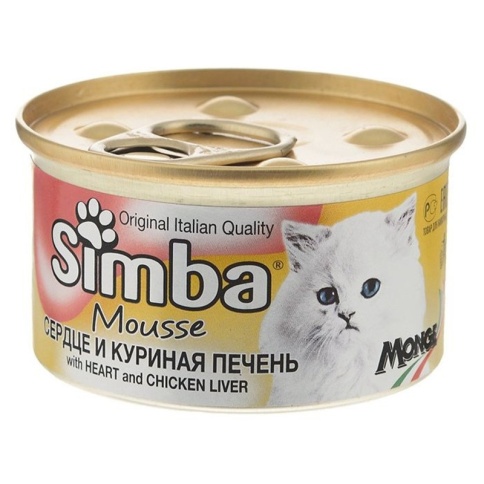 Simba Cat консервы для кошек паштет сердце и куриная печень 85 г фото 2