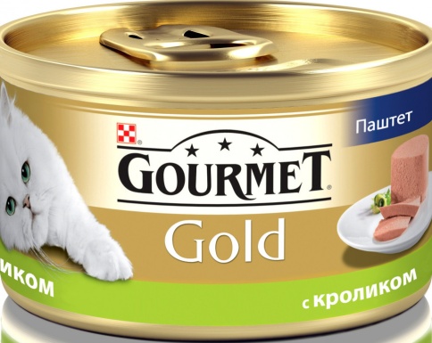 Консервы Gourmet Gold паштет для кошек с кроликом - 85 г фото 1