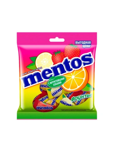 Драже жевательные "MENTOS" "Фрукты"/Mentos Fruit Mix 70,2г_ 1х12шт фото 1