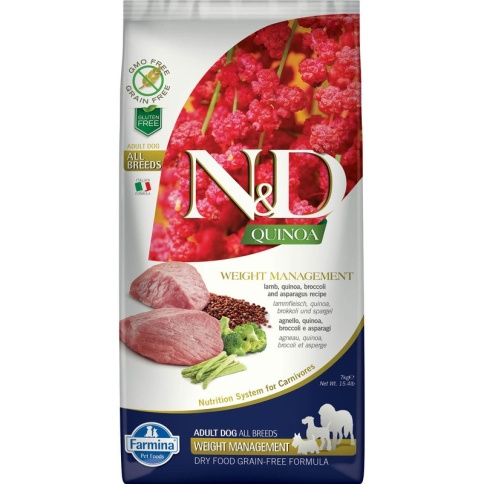 Farmina N&D Dog Grain Free quinoa weight management lamb корм для собак для контроля веса с ягненком и киноа - 7 кг фото 2