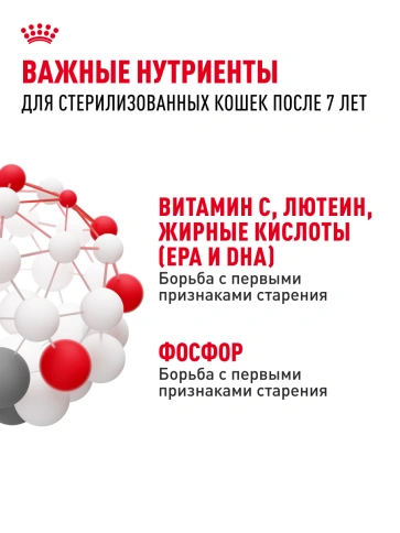 Сухой Корм Royal Canin STERILISED 7+ (СТЕРИЛАЙЗД 7+)Питание, способствующее поддержанию оптимального веса, для стерилизованных кошек и кастрированных котов в возрасте старше 7 лет фото 18
