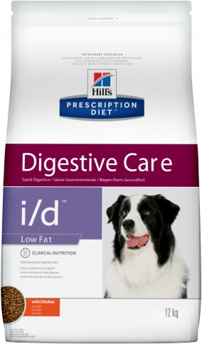 Hill's Prescription Diet i/d Low Fat Digestive Care сухой диетичекий корм для собак для поддержания здоровья ЖКТ и поджелудочной железы с курицей - 12 кг фото 1