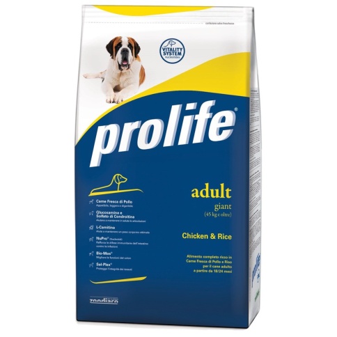 Prolife Dog Adult Giant сухой корм для собак гигантских пород с курицей и рисом 3 кг фото 2