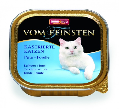 Animonda Консервы Vom Feinsten for castrated cats для кастрированных кошек с индейкой и форелью - 100 г фото 1