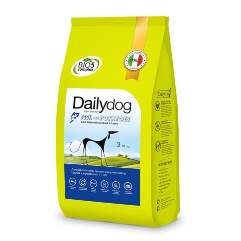 Сухой корм Dailydog Adult Medium Large Breed для собак средних и крупных пород с рыбой и картофелем 3 кг фото 2