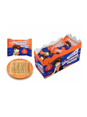 Снек-лапша (ХРУСТЯЩИЙ РАМЭН) со вкусом говядины 20г фото 2