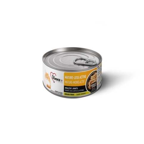 1st Choice Mature or Less Active влажный корм для пожилых кошек с курицей с яблоками в масле тунца в консервах - 85 г фото 1