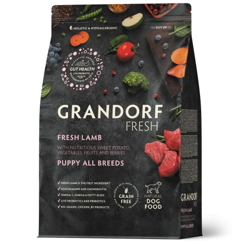 Сухой корм Grandorf Fresh ягненок с бататом для щенков, беременных и кормящих собак, 1 кг фото 1