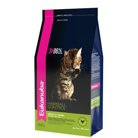Eukanuba Cat Hairball для кошек для вывода шерсти с птицей - 2 кг фото 2
