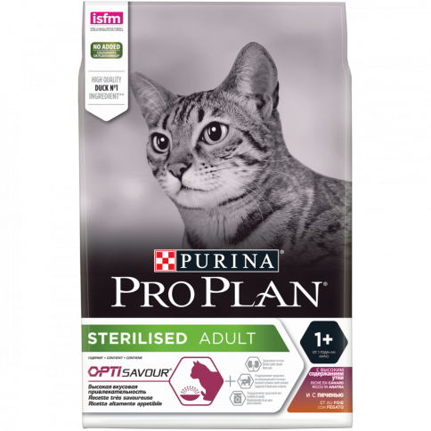 Pro Plan Cat Adult Sterilised сухой корм для стерилизованных кошек с уткой и печенью - 3 кг фото 2
