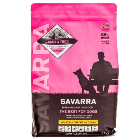 Savarra Adult Dog Lamb Сухой корм для взрослых собак с ягненком и рисом - 3 кг фото 1