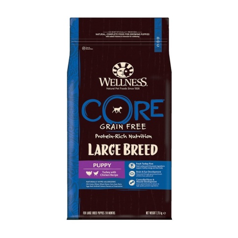 Беззерновой cухой корм Wellness Core Large Breed Puppy для щенков крупных пород с индейкой - 2,75 кг фото 2