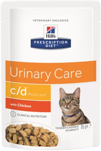 Влажный диетический корм для кошек Hill's Prescription Diet c/d Multicare Urinary Care при профилактике мочекаменной болезни (МКБ), с курицей - 85 г фото 1