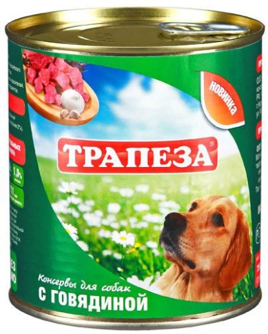 Трапеза влажный корм для собак с говядиной - 750 г фото 1