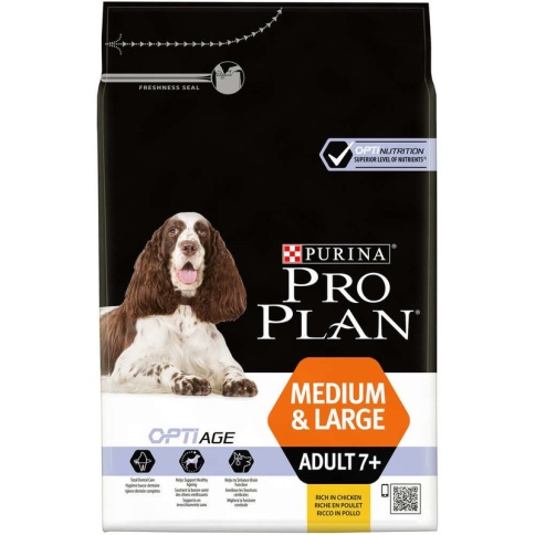 Purina PRO PLAN для взрослых собак старше 7 лет средних и крупных пород OPTIAGE с курицей и рисом - 3 кг фото 2