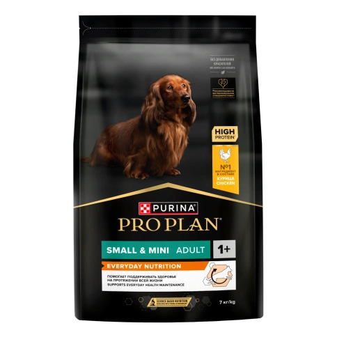 Сухой корм Purina Pro Plan Small & Mini для взрослых собак мелких и карликовых пород, курица и рис, 7 кг фото 1