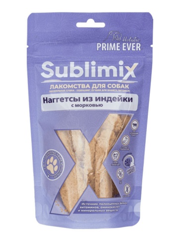 Prime Ever Sublimix Наггетсы из индейки с морковью лакомство для собак - 60 г фото 1