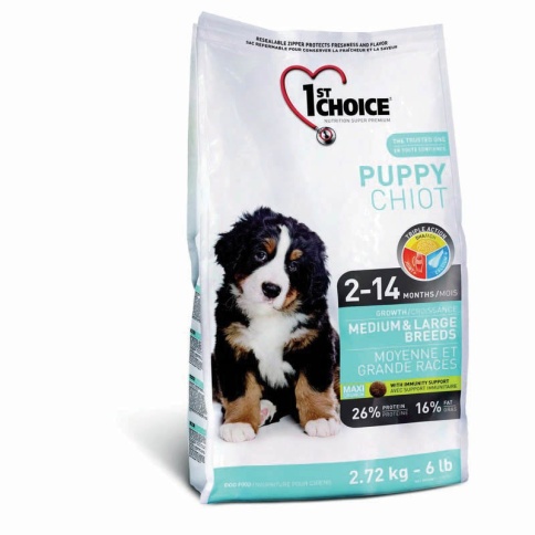 1st Choice Puppy для щенков средних и крупных пород с курицей - 2.72 кг фото 2