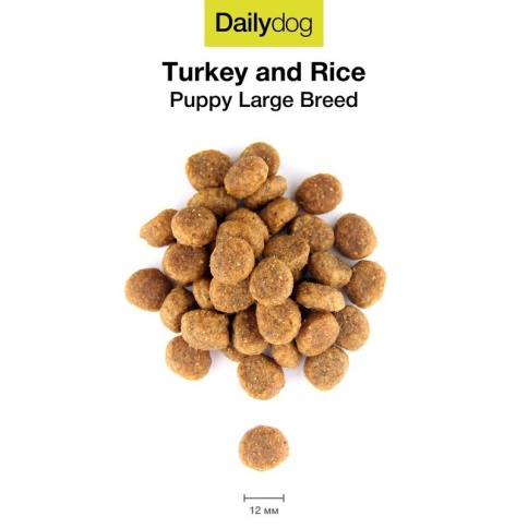 Сухой корм Dailydog Puppy Large Breed Turkey and Rice для щенков крупных пород с индейкой и рисом 3 кг фото 1