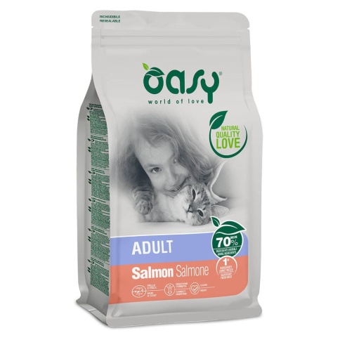 Oasy Dry Cat Adult Salmon сухой корм для кошек с лососем - 1,5 кг фото 1
