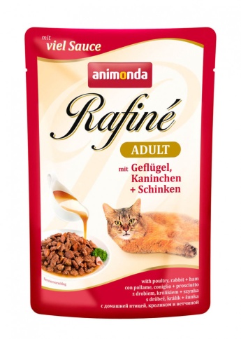 Animonda Паучи Rafine Soupe Adult с домашней птицей, кроликом и ветчиной для взрослых кошек 100 г фото 1