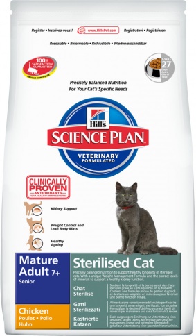 Hill's Science Plan Sterilised Cat сухой корм для стерилизованных кошек старше 7 лет с курицей - 1.5 кг фото 1