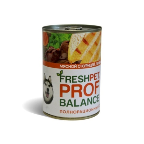 Freshpet Prof Balance влажный корм для собак всех пород с курицей, печенью и гречкой в консервах - 410 г фото 1