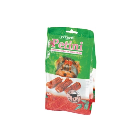 Titbit колбаски Petini с телятиной - пакет 60 г фото 2