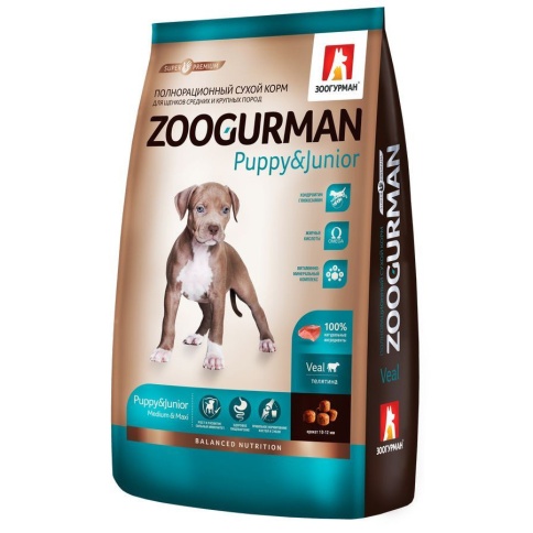 Зоогурман сухой корм для щенков с телятиной - 3 кг фото 1