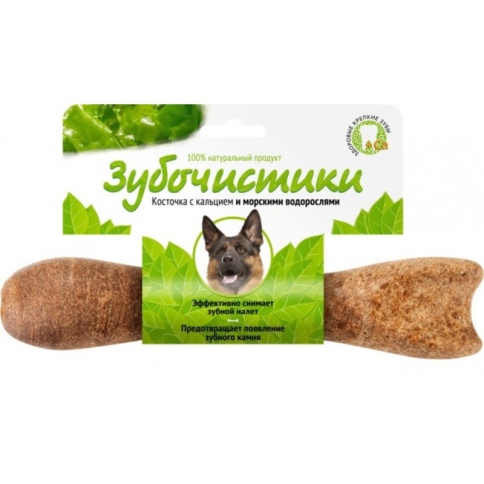 ДЕРЕВЕНСКИЕ ЛАКОМСТВА ЗУБОЧИСТИКИ Косточка жевательная для собак крупных пород от 25 кг Морские водоросли 1шт 265г фото 2