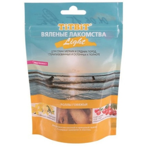 Titbit вяленые лакомства роллы говяжьи Light 50 г фото 2