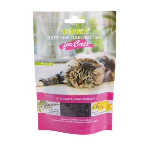 TiTBiT for Cats вяленые лакомства с говяжьей печенью фото 2