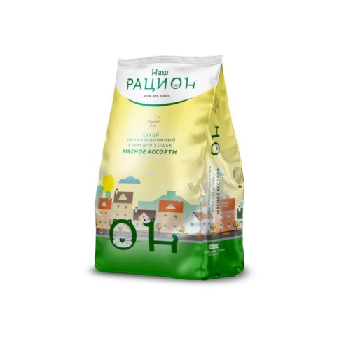 Наш рацион сухой корм для взрослых кошек мясное ассорти - 400 г фото 1