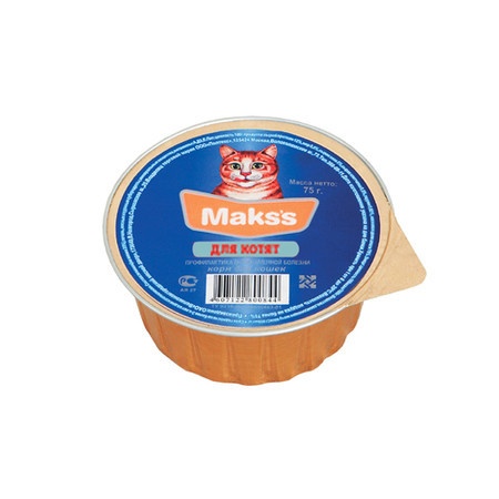 Влажный корм Maks's для котят курицей и печенью - 75 г фото 1