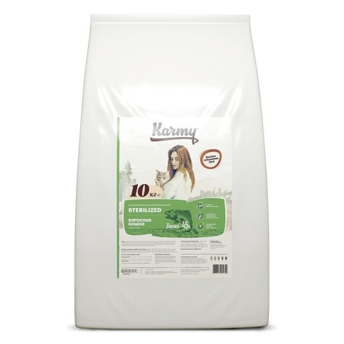 Сухой корм Karmy Sterilized для стерилизованных кошек с лососем 400 г фото 1