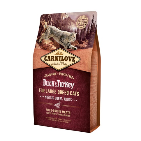 CarniLove с мясом утки и индейки для взрослых кошек крупных пород - 2 кг фото 1
