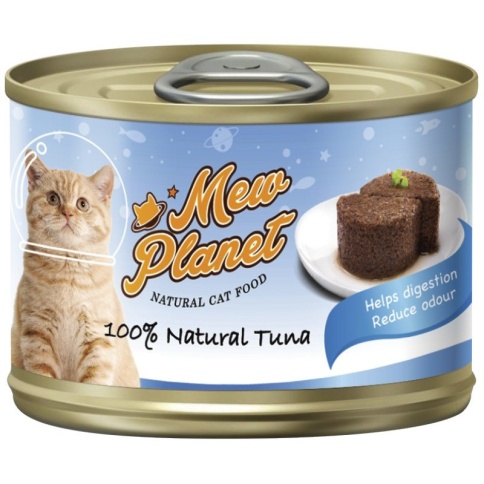 Pettric Mew Planet 100% Natural влажный корм для кошек в форме паштета с тунцом - 160 г фото 1