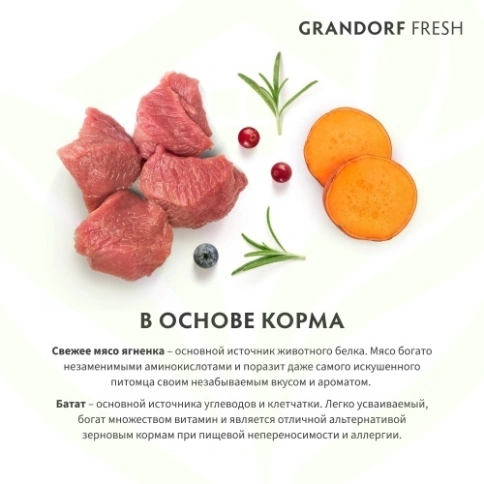 Сухой корм Grandorf Fresh ягненок с бататом беззерновой для юниоров и беременных собак, 3 кг фото 16
