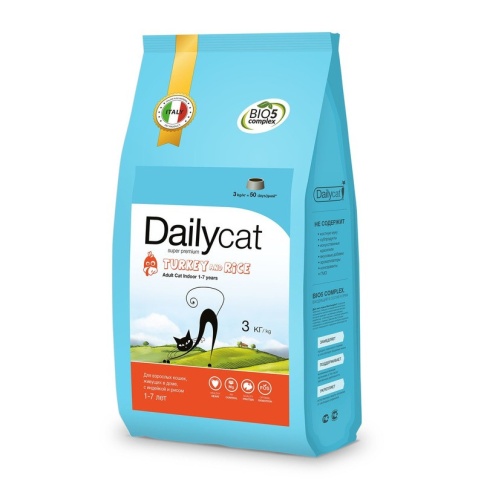 Dailycat Adult Indoor Turkey для домашних кошек с индейкой 3 кг фото 2