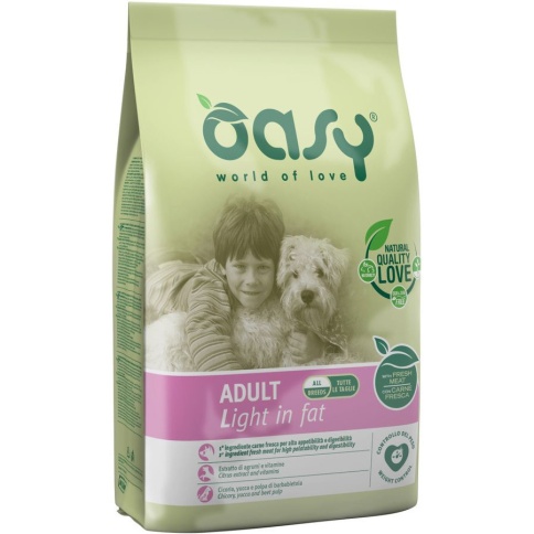 Oasy Dry Dog Adult light in Fat сухой корм для взрослых собак с лишним весом с курицей фото 1