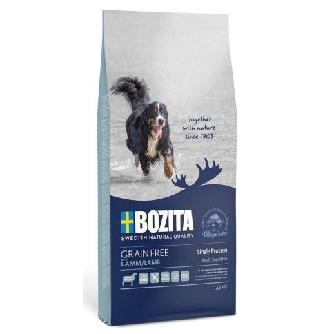 Bozita Grain Free Lamb 23/12 сухой корм беззерновой для взрослых собак с нормальным уровнем активности с ягненком - 12,5 кг фото 1