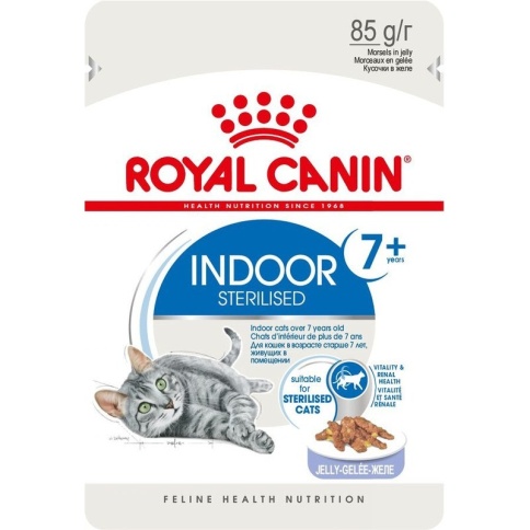 Royal Canin Indoor Sterilised 7+ влажный корм для стареющих кошек кусочки в желе - 85 г фото 1